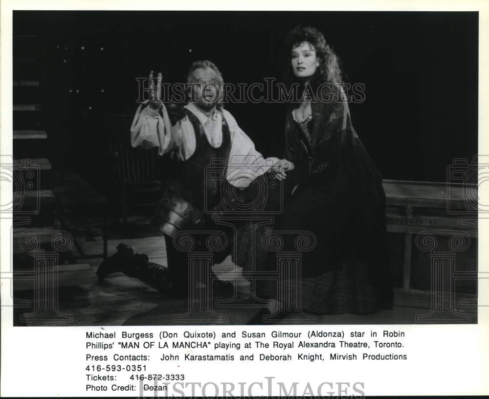 Press Photo Michael Burgess, Susan Gilmour in &quot;Man of La Mancha&quot; Performance - Historic Images