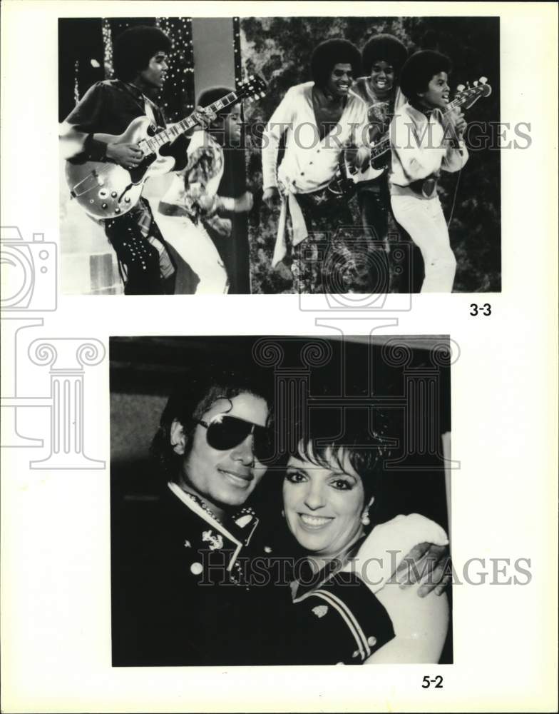 Press Photo Michael Jackson with the Jackson 5 and Liza Minelli - syp42278- Historic Images