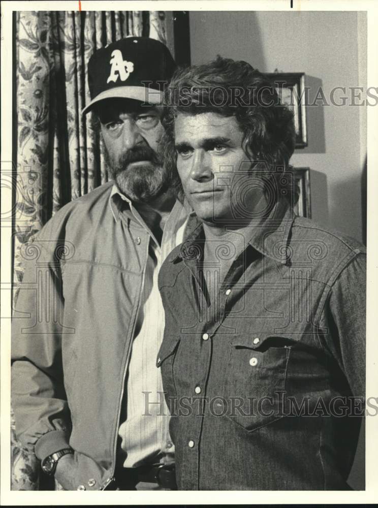 1984 Press Photo Victor French and Michael Landon in &quot;Highway to Heaven&quot; on NBC - Historic Images