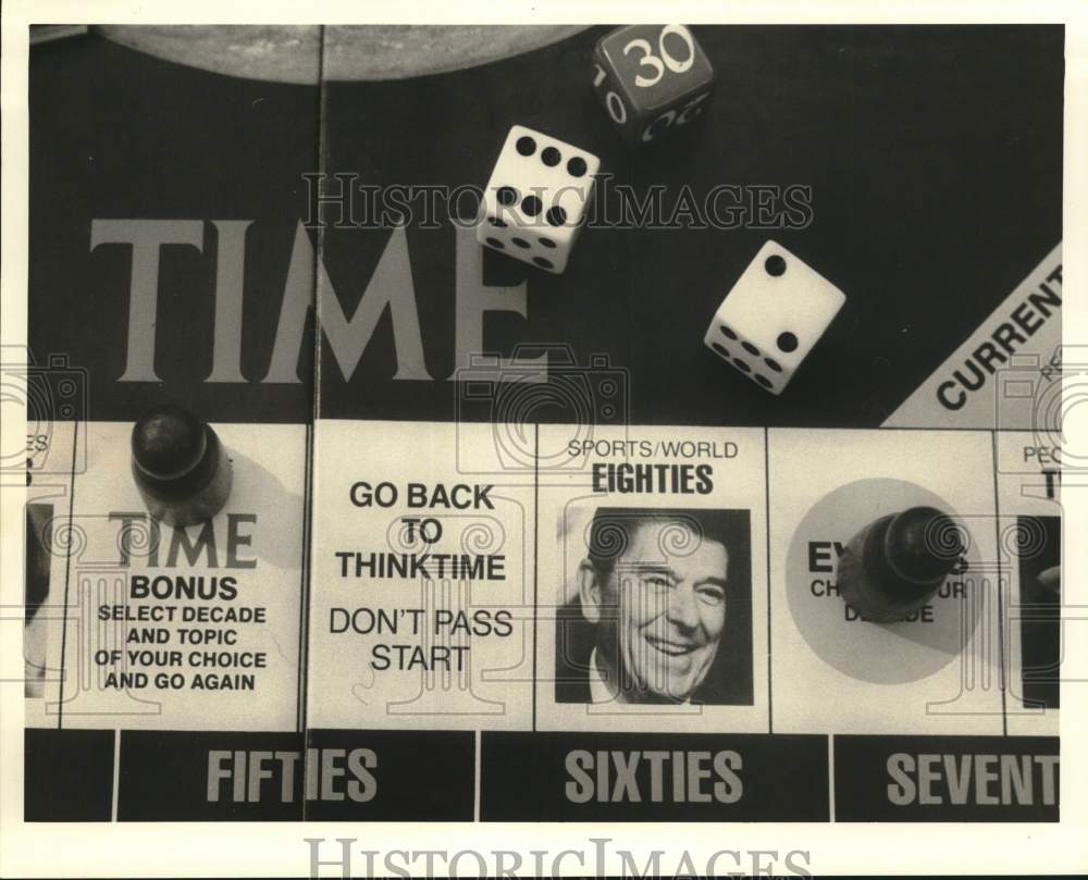 Press Photo Board and Game Pieces for &quot;Time&quot; Board Game - Historic Images