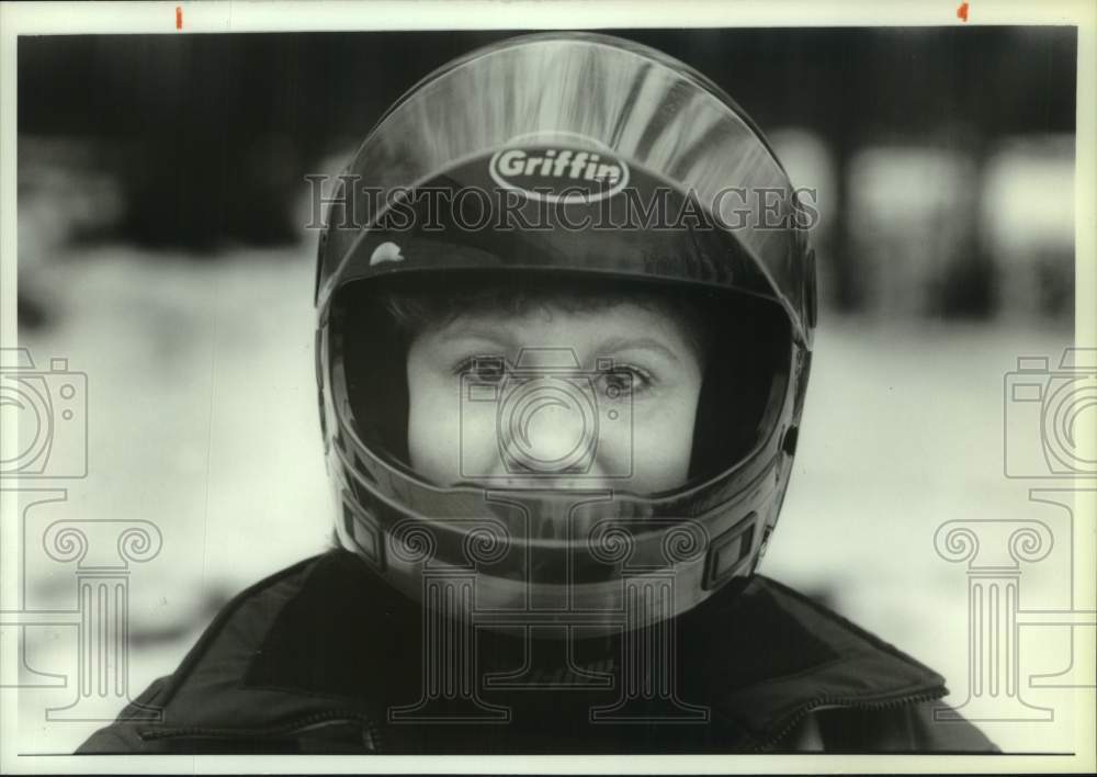 Press Photo Vicki Helwig, President, Oswego Snowmobile Association, New York - Historic Images