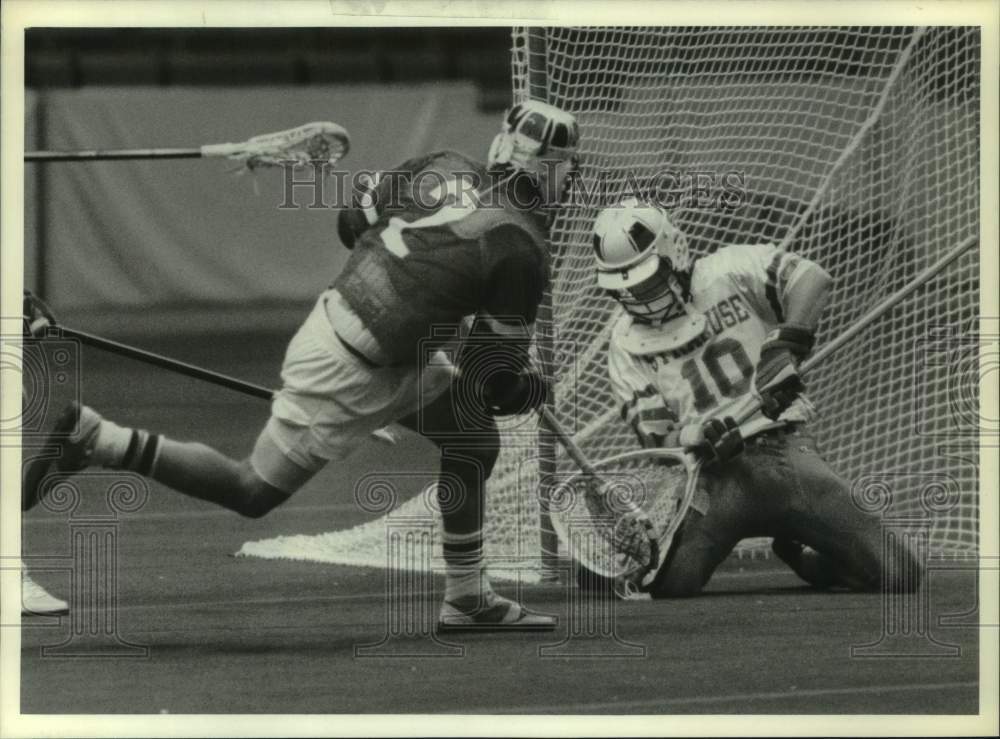 1990 Press Photo Syracuse University vs Hobart Lacrosse, New York - sys05550 - Historic Images