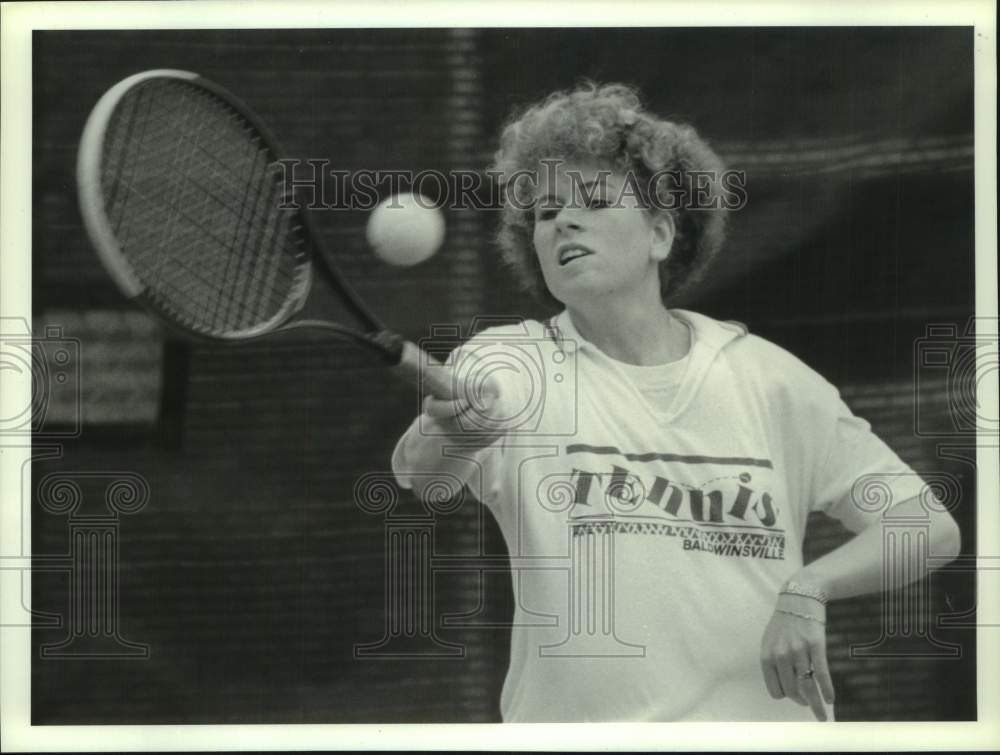 1989 Press Photo Baldwinsville High Tennis Player Heather Miller Plays in Final - Historic Images