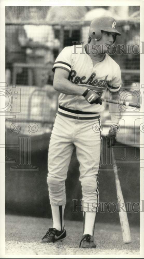 1987 Press Photo Pete Stanleek, Rochester Baseball Second Base Player- Historic Images