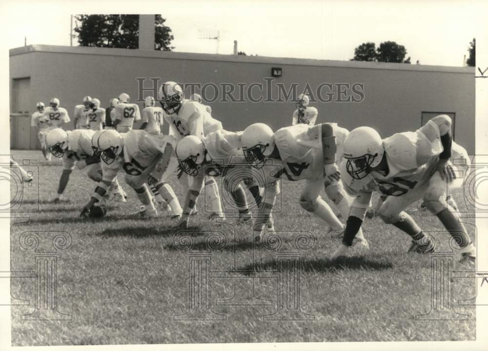 1986 Press Photo Homer Football Players in Practice - sys07911 - Historic Images