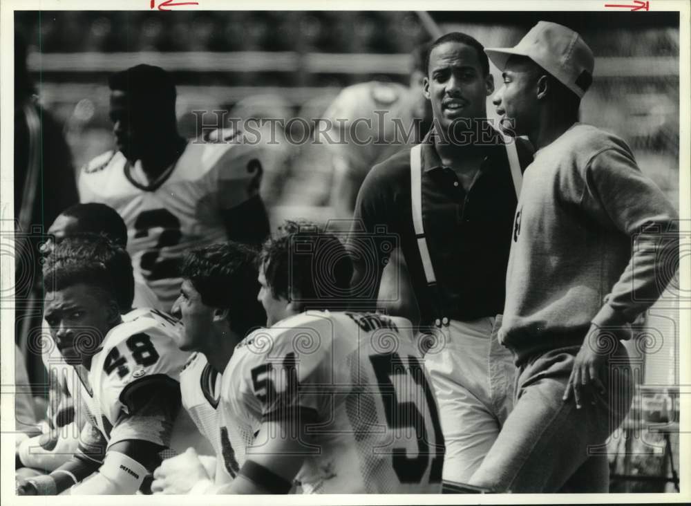 1989 Press Photo Former Syracuse U football players Don McPherson & Tommy Kane- Historic Images