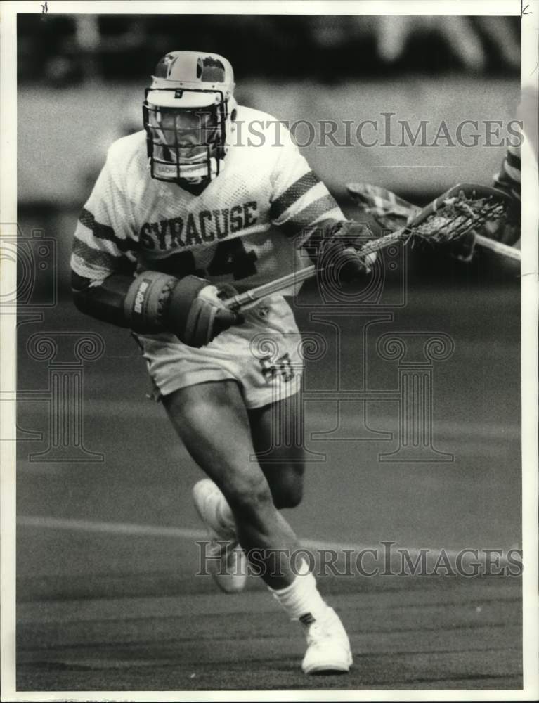 1986 Press Photo Syracuse college lacrosse player Bill Dirrigle - sys10008 - Historic Images