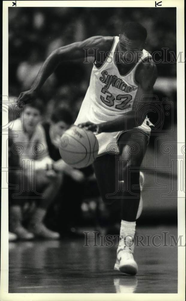 1988 Press Photo Syracuse University basketball player Stephen Thompson - Historic Images