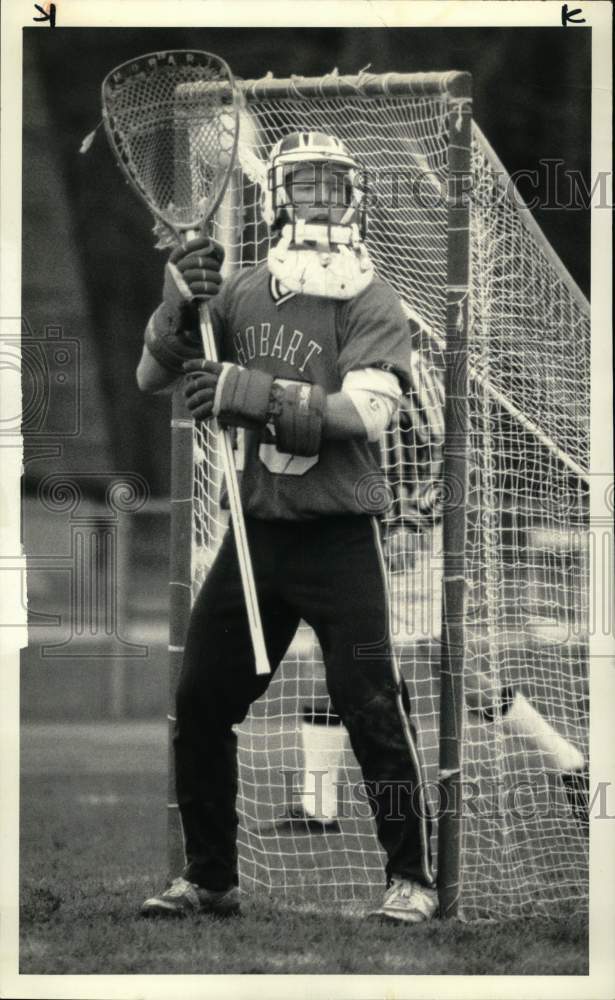 1988 Press Photo Hobart lacrosse goalie Shawn Trell - sys10504- Historic Images