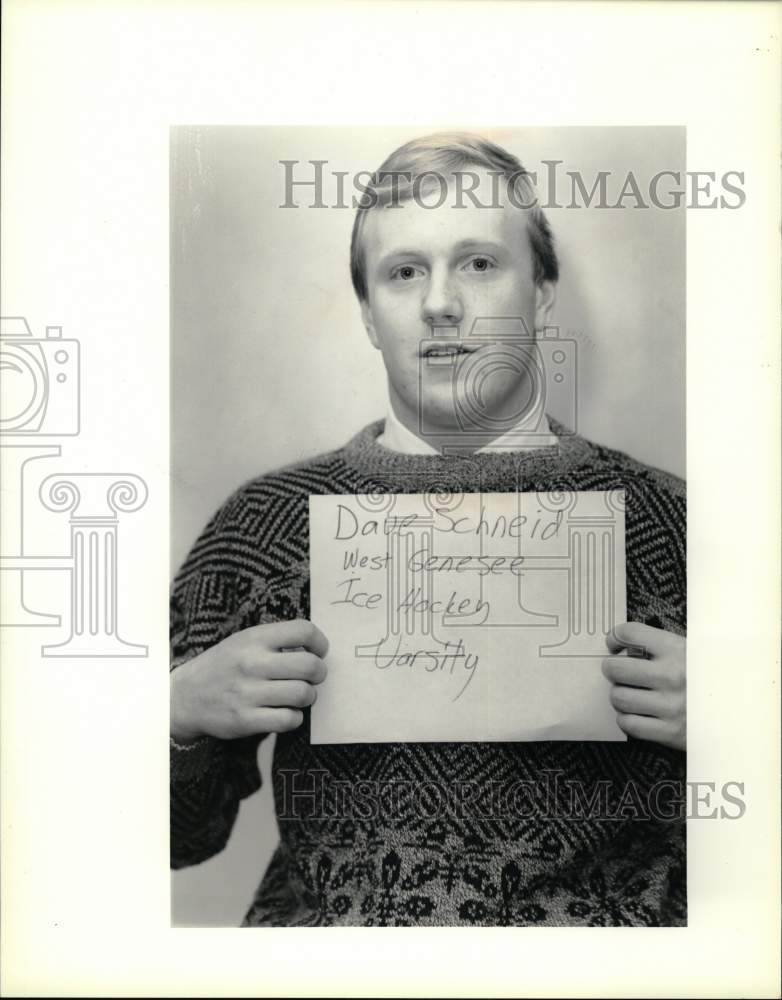 1989 Press Photo West Genesee hockey player Dave Schneid- Historic Images