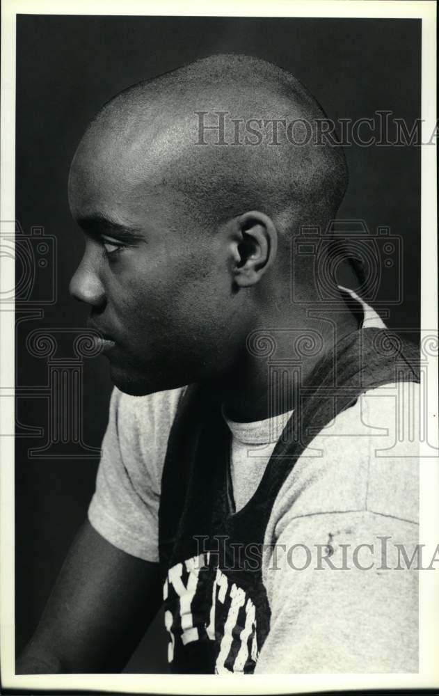 1990 Press Photo Syracuse college basketball player Stephen Thompson - Historic Images