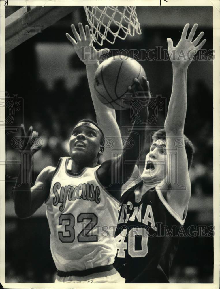 1988 Press Photo Syracuse and Siena play men's college basketball - Historic Images