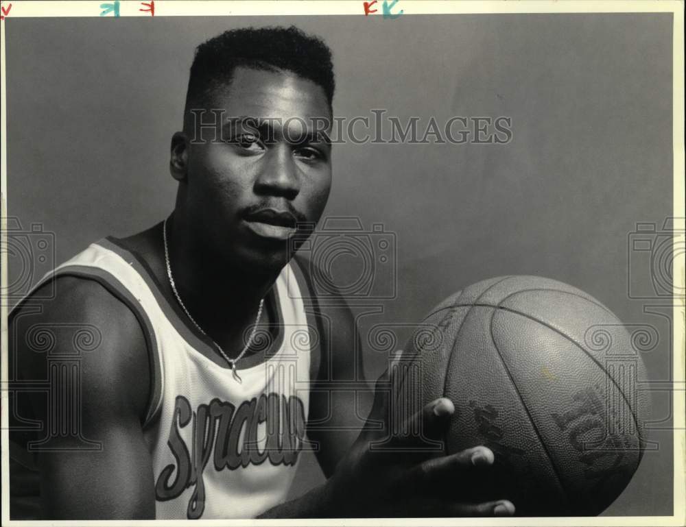 1989 Press Photo Dave Johnson, Syracuse Basketball Player - Historic Images