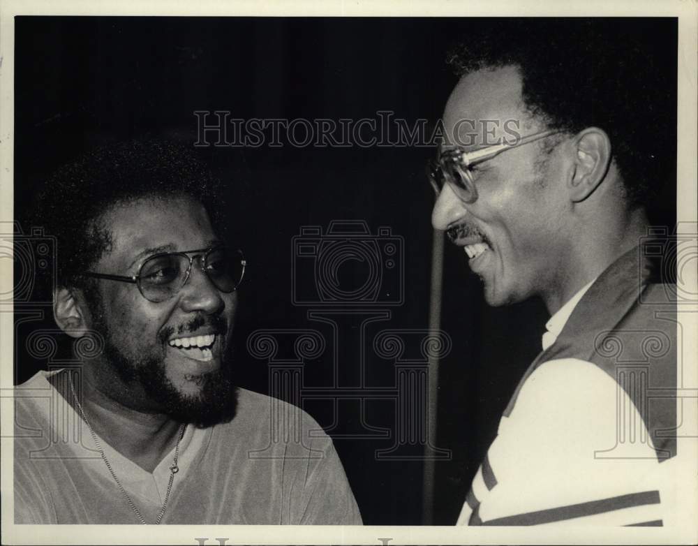 1983 Press Photo Basketball Player Dave Bing with Leroy Boyd at Luncheon - Historic Images