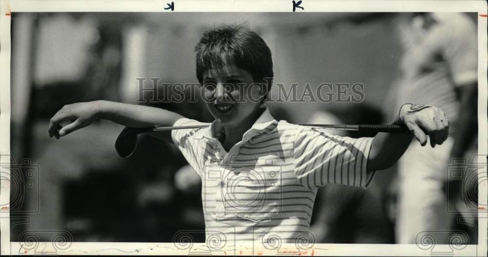 1986 Press Photo Golfer Jeff Goodelle at Drumlins Golf Course - Historic Images
