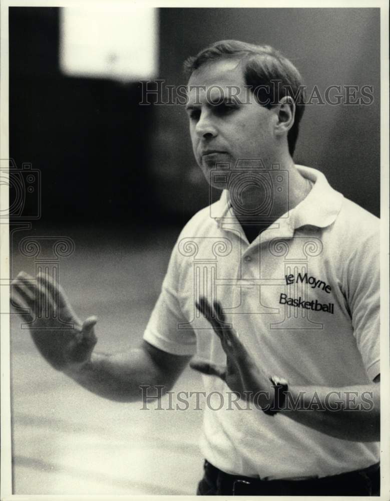 1984 Press Photo John Beilein, LeMoyne Basketball Coach, Syracuse, New York - Historic Images