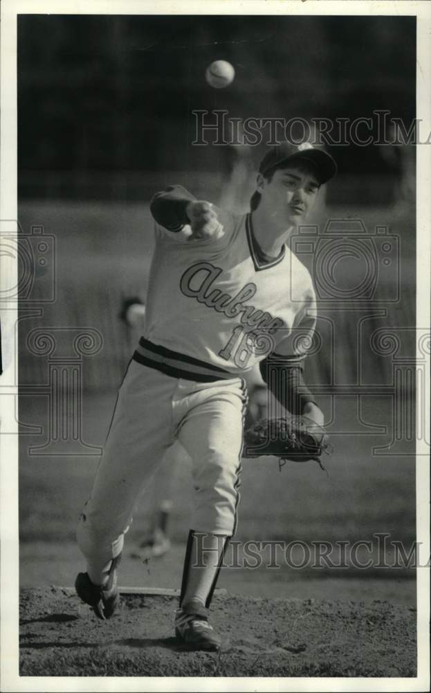 1987 Press Photo Joe Szakalski, Auburn Baseball Pitcher- Historic Images