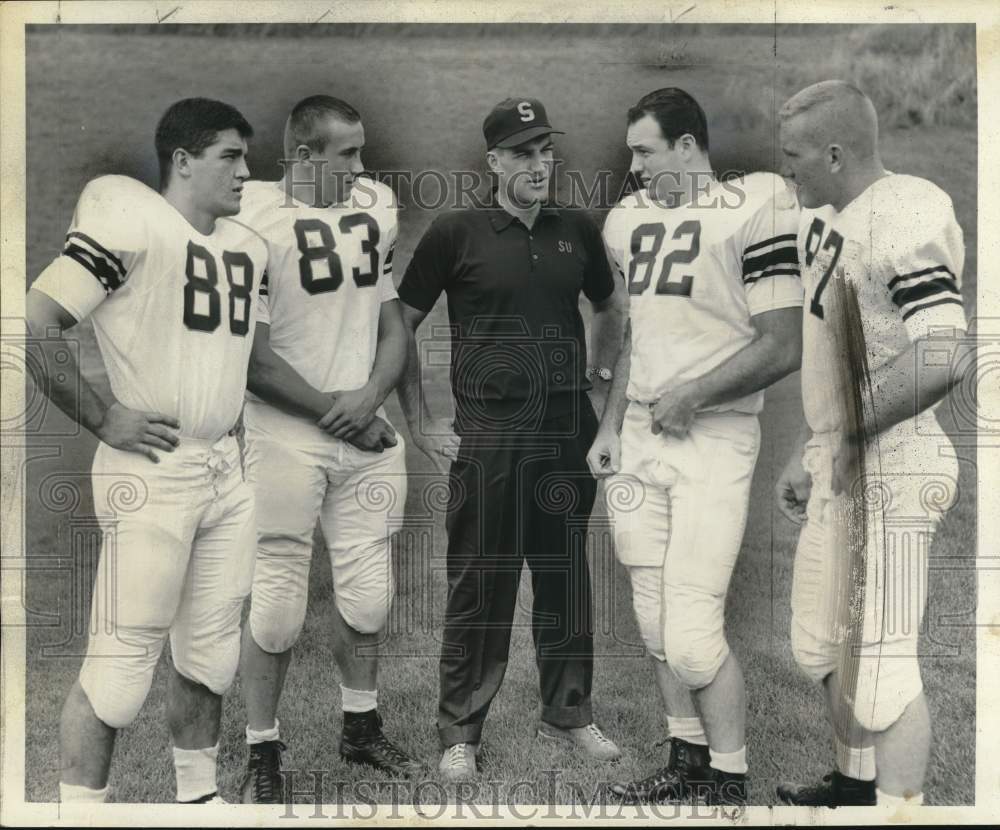 Press Photo Joe Szombathy with Football Team - Historic Images