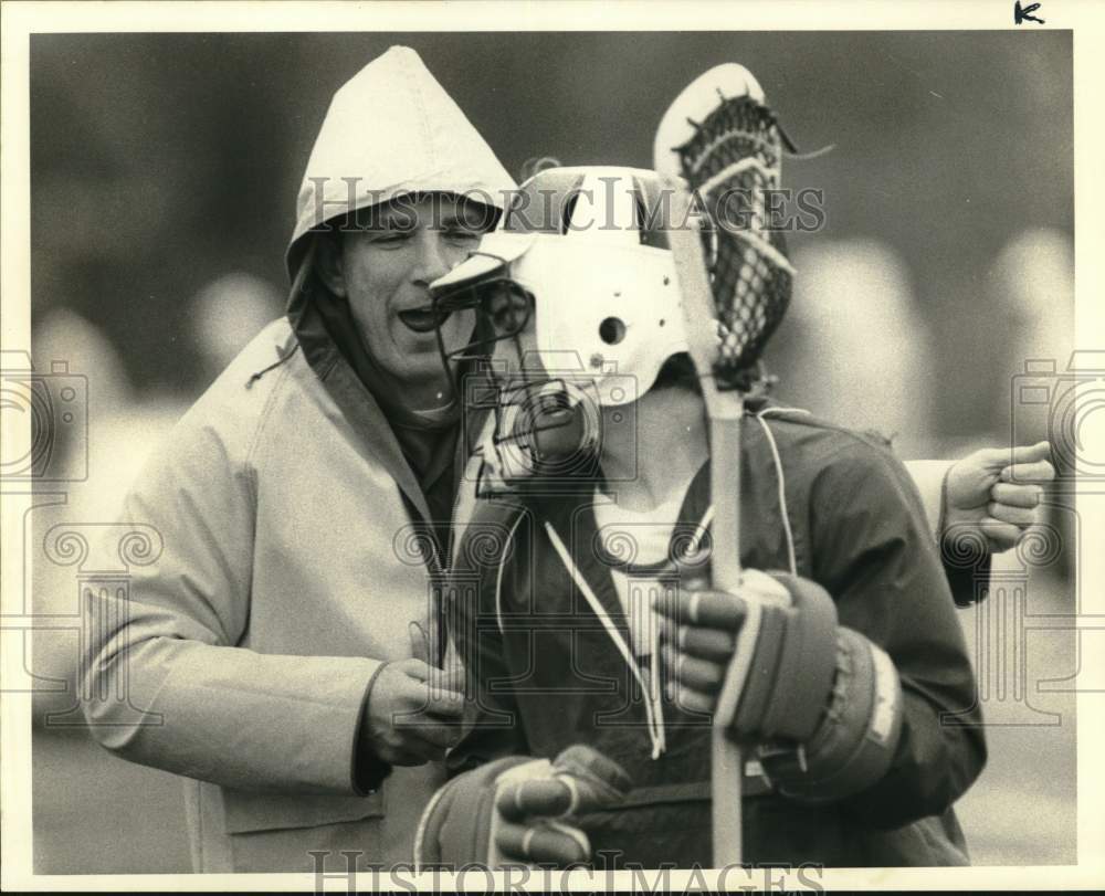 Press Photo Lacrosse Mike Messere with Player Brad Carr - Historic Images