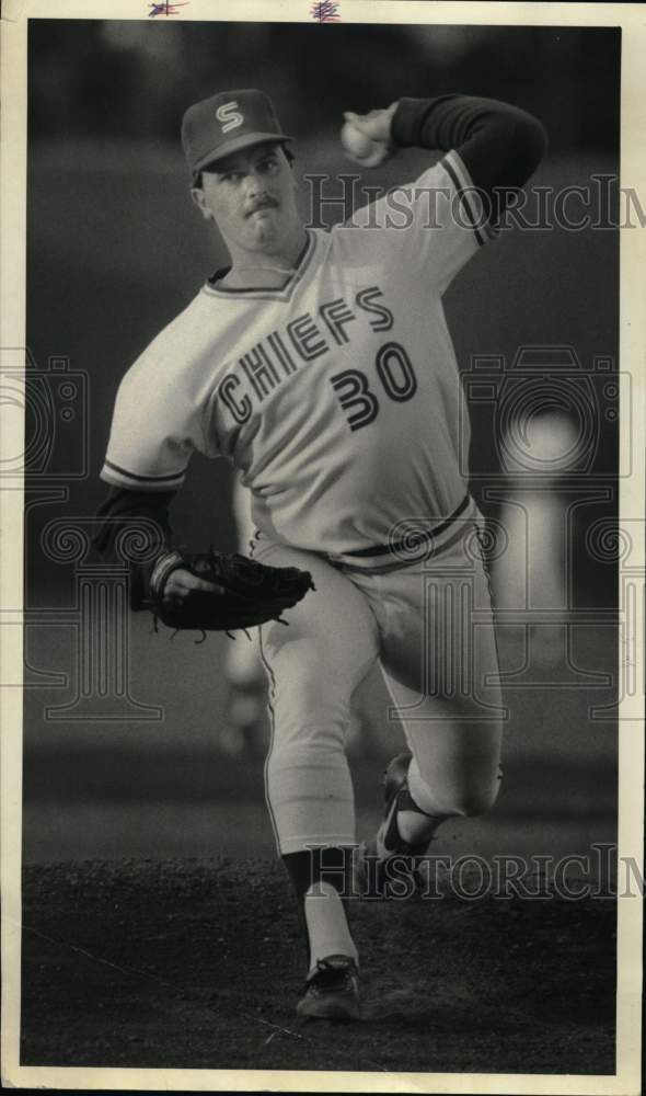 1987 Press Photo Syracuse Chiefs Baseball Pitcher - Historic Images