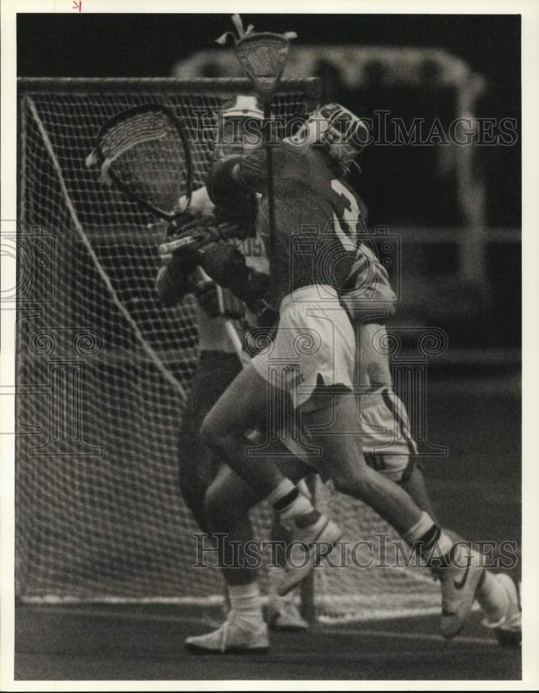 1988 Press Photo Syracuse University & Hobart College Play Lacrosse Game- Historic Images