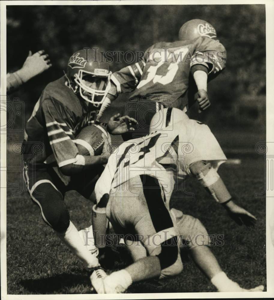 1984 Press Photo Homer &amp; Bishop Grimes High Schools Play Football- Historic Images