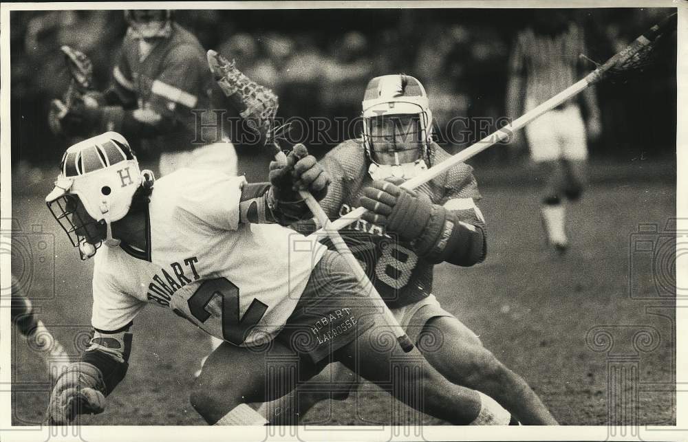 1984 Press Photo Syracuse and Hobart play college lacrosse at Geneva - Historic Images