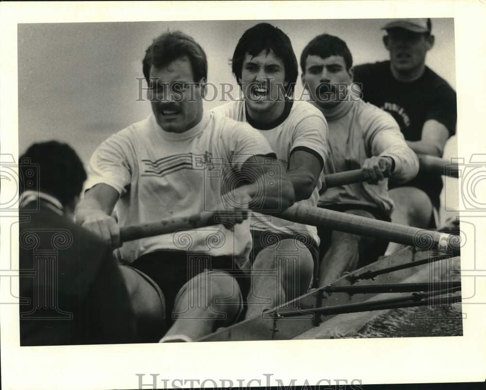 1984 Press Photo Northeastern Crew at Intercollegiate Rowing Association Regatta - Historic Images