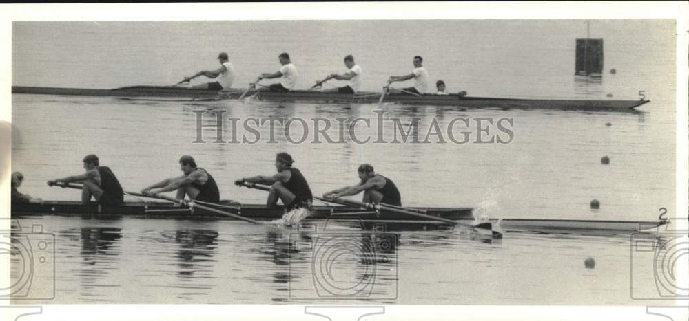 1986 Press Photo Purdue and Brown in IRA Regatta- Historic Images