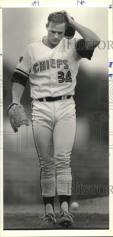 1990 Press Photo Syracuse Chiefs Baseball Pitcher Al Leiter at Richmond Game - Historic Images