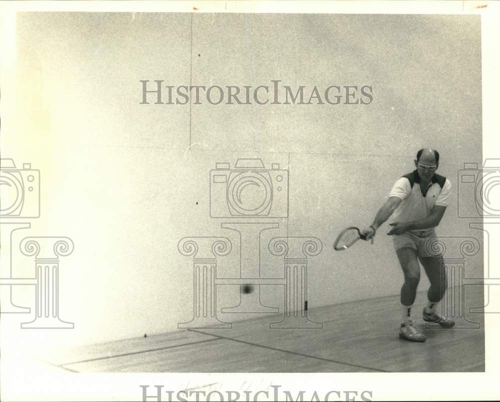 1985 Press Photo Racquetball Player Jim Winterton on Court- Historic Images