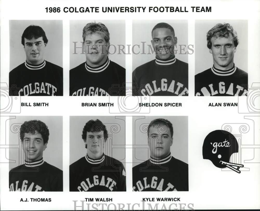1986 Press Photo Players for Colgate University Football Team- Historic Images