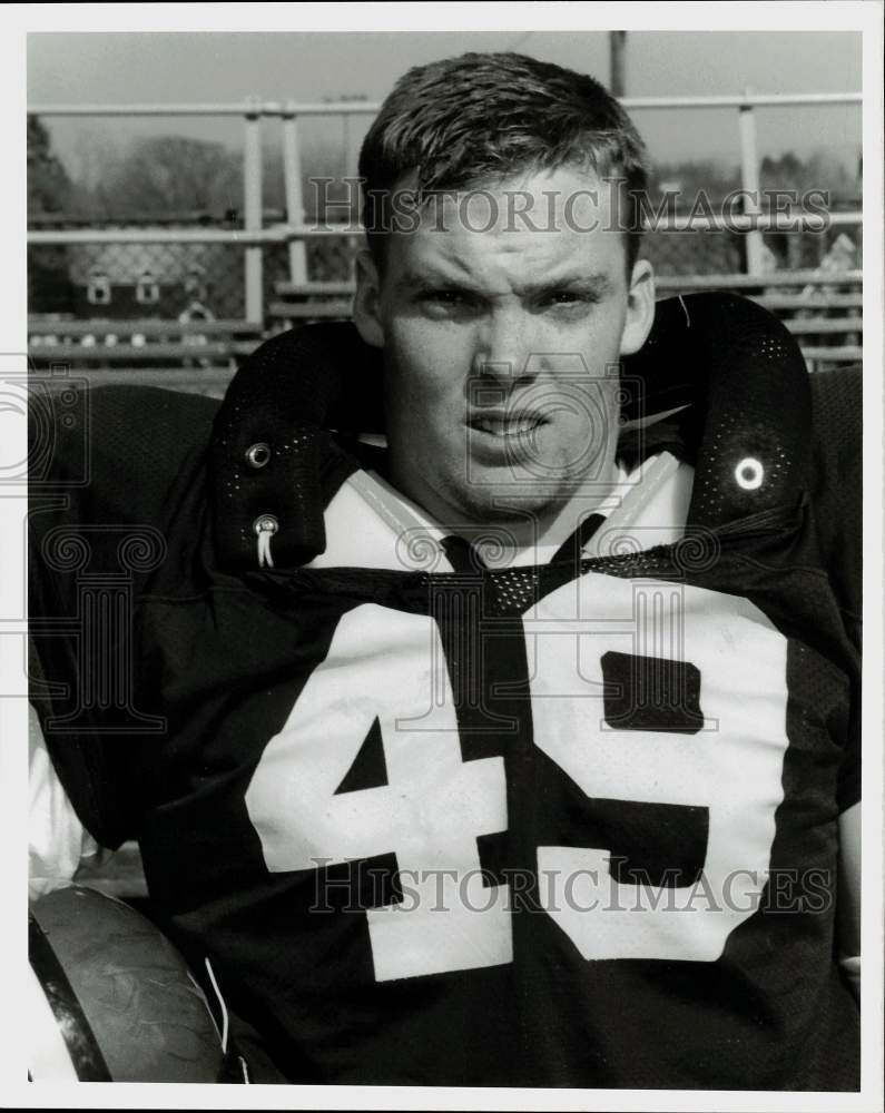 1989 Press Photo Syracuse University football player Marty Coyne. - sys15930- Historic Images