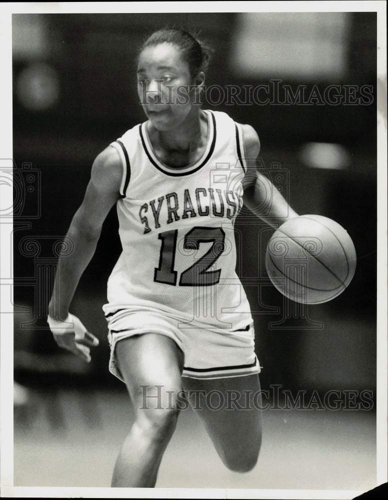 1987 Press Photo Janice Long of Syracuse University during basketball game.- Historic Images