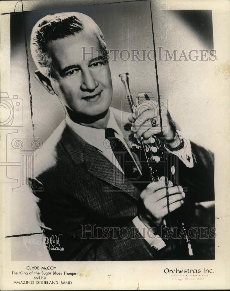 Press Photo Musician Clyde McCoy Poses with Trumpet - syx03834- Historic Images