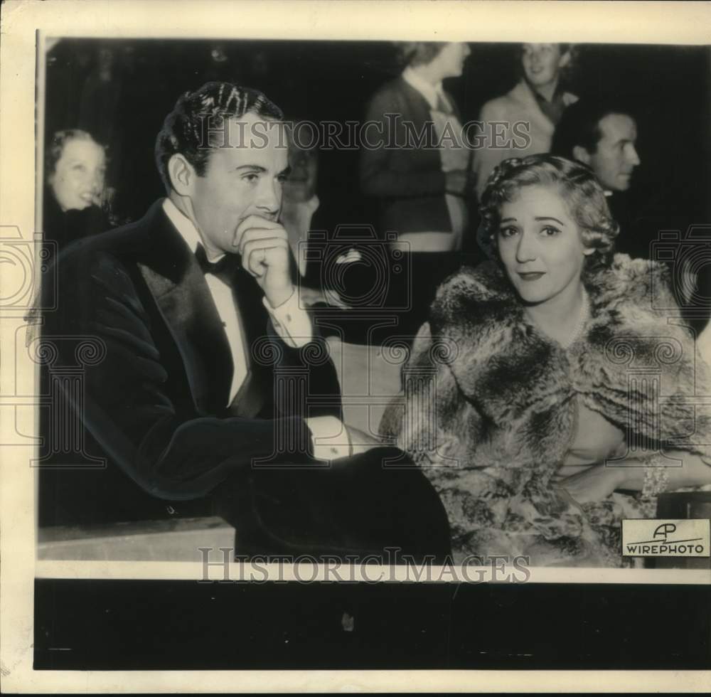 1936 Press Photo Actor Buddy Rogers and actress Mary Pickford at an event. - Historic Images