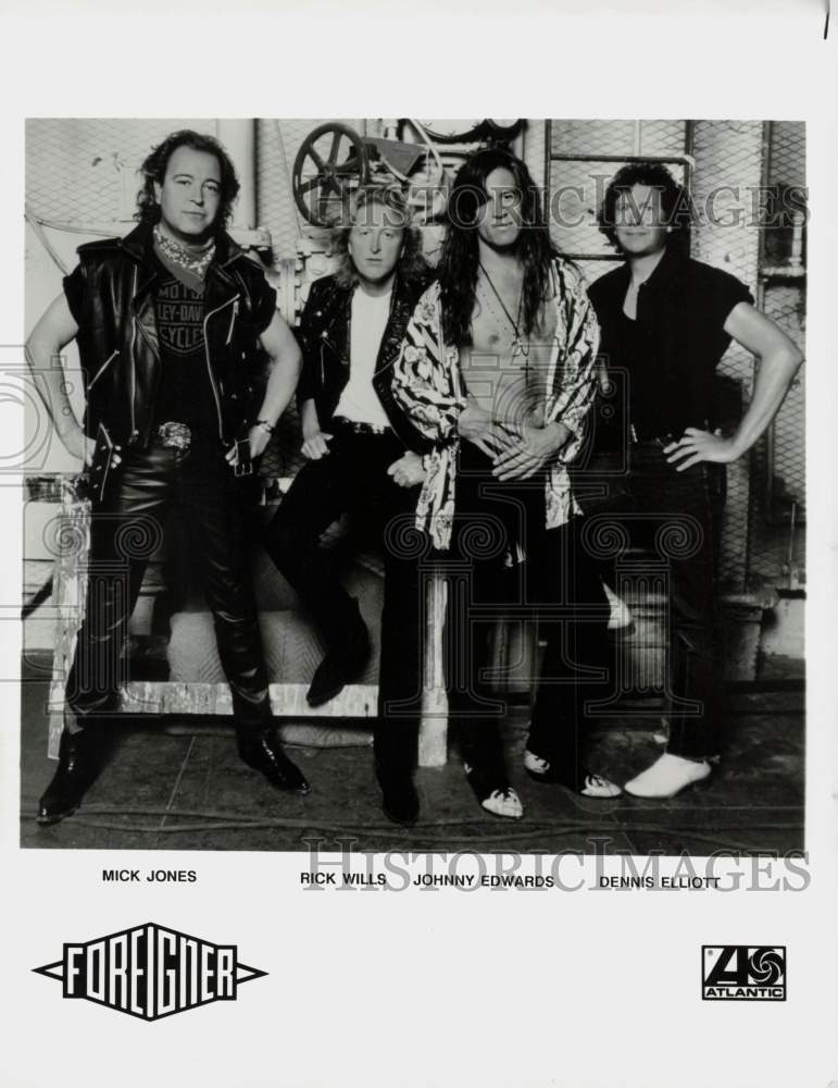 Press Photo Foreigner - Mick Jones, Rick Wills, Johnny Edwards, Dennis ...