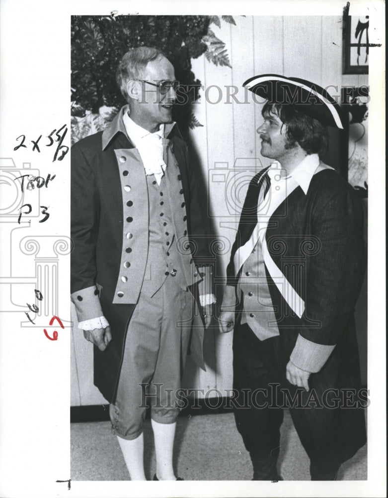 1976 Robert Stierer &amp; Don Lansing dressed for Troy Bicentennial Ball - Historic Images