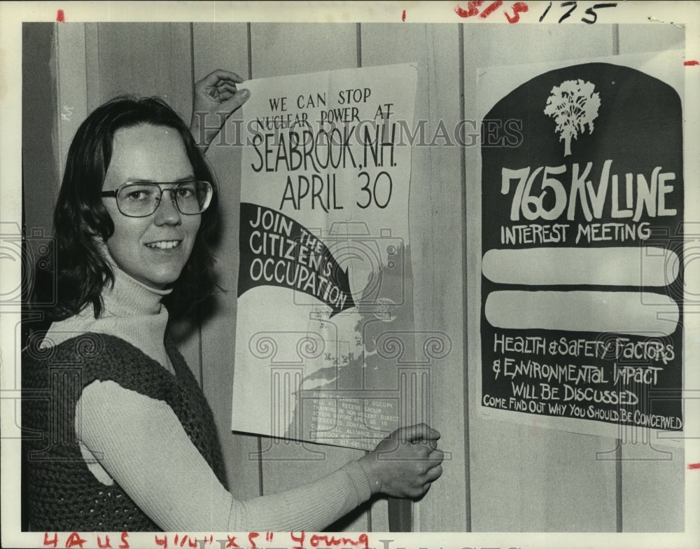 1971 Press Photo Denise Young, coordinator, People&#39;s Power Coalition, Albany, NY - Historic Images