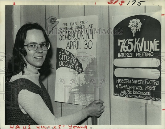 1971 Press Photo Denise Young, coordinator, People's Power Coalition, Albany, NY - Historic Images