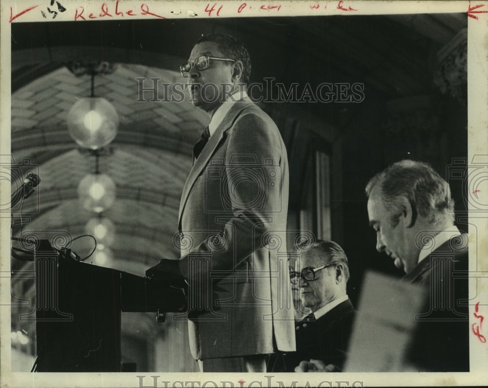 1978 Clifton Wharton speaks at State University of New York, Albany - Historic Images