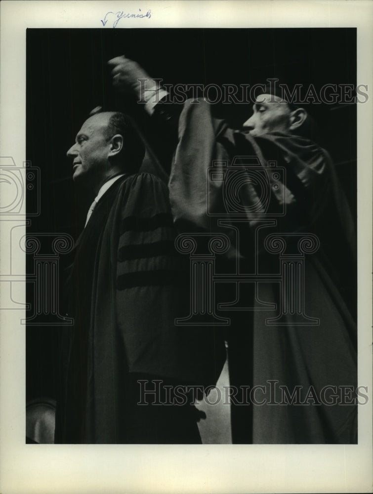 1964 Macy&#39;s, NY president David Yunich at Union College commencement - Historic Images
