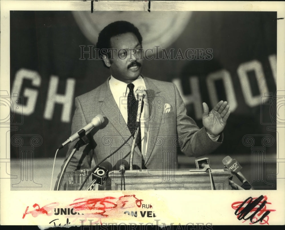 1986 Albany High School, Jesse Jackson speaks - Historic Images