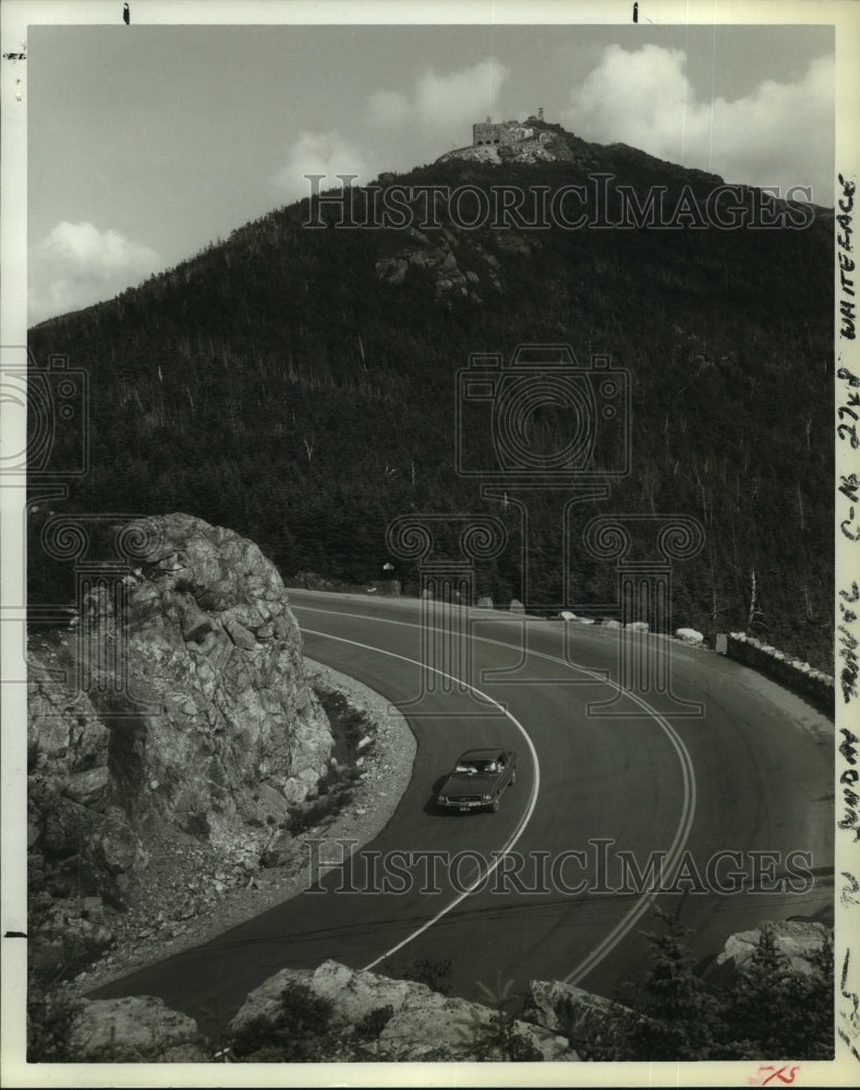 1978 A car traverses Whiteface Mountain Memorial Highway in New York - Historic Images