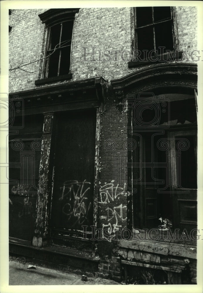 1989 Press Photo Entryway to historic home on Swan Street in Albany, New York - Historic Images