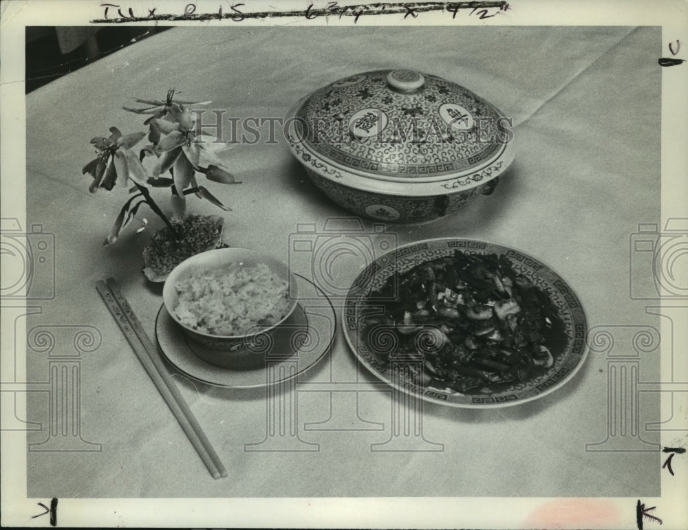 1981 Press Photo Display of Asian food - tua05310 - Historic Images