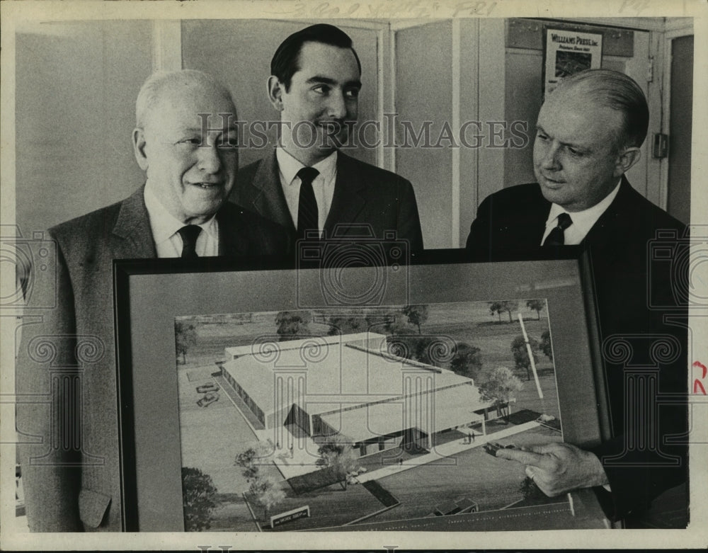 1968 Press Photo Workshop Inc. Businessmen in Menands plan new building-Historic Images