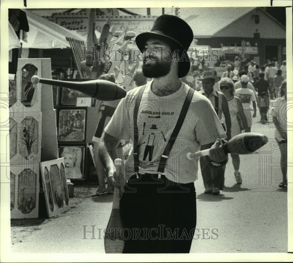 1990 Juggler Geoffrey Feldman,  Saratoga County Fair, Ballston Spa - Historic Images
