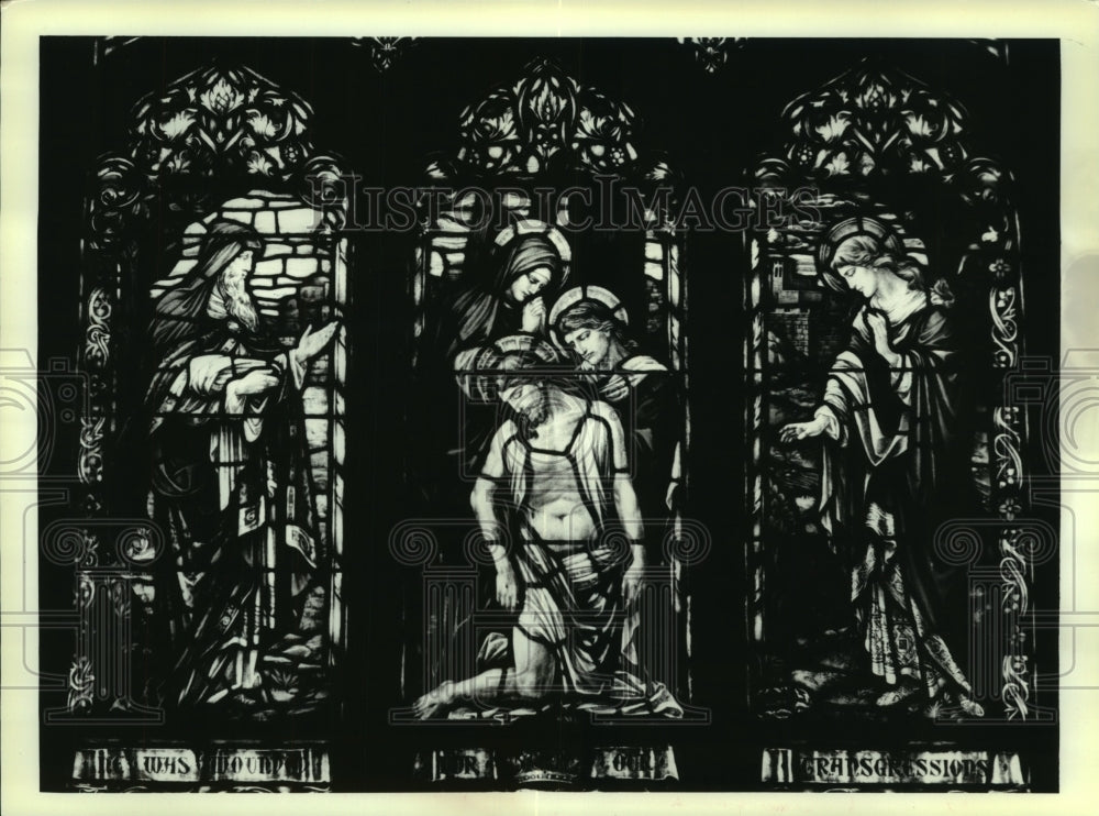 1987 St Vincent&#39;s Apartment Stained glass Our Lady of Lourdes Chapel - Historic Images