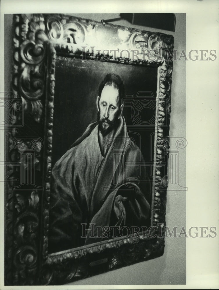 Press Photo Photo of a painting hanging on a wall - Historic Images